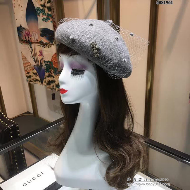 FENDI芬迪 代購品質 爆新款 網紗格子貝雷帽 6881961 LLWJ6763